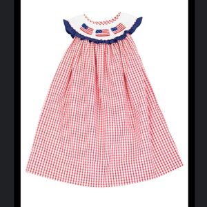 Smocked American Flag dress in 4T by Smockingbird - 4th of July Girls Outfit